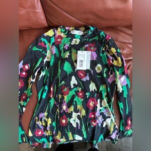 Proenza Schouler Floral Long Sleeve Top